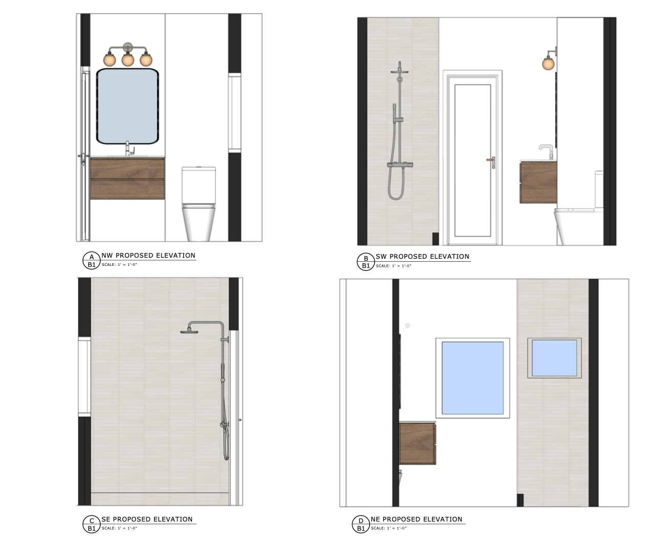 Bathroom permit submittal drawings