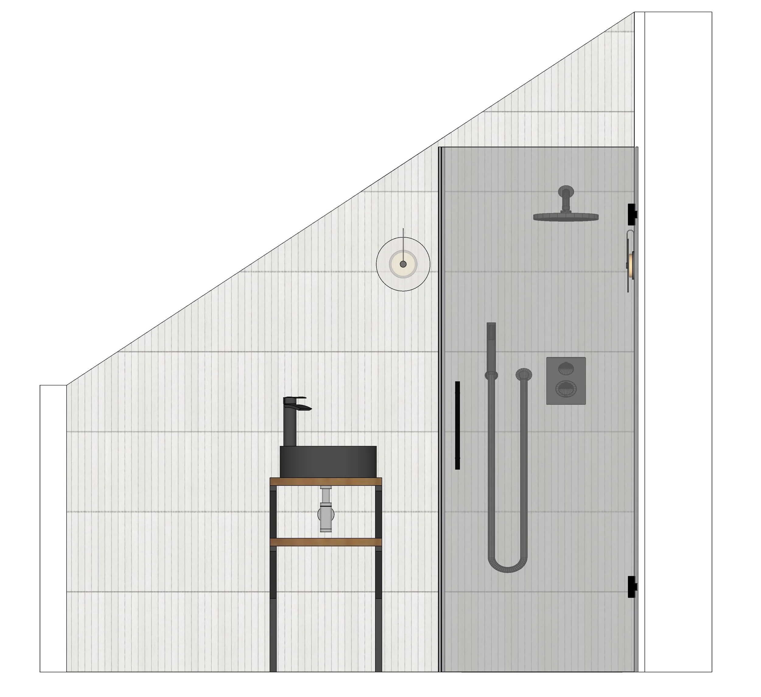 Bathroom sketch rendering